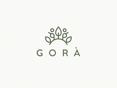Gorà Logotype 2 crown forest logo outline logo tea logo