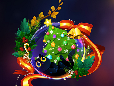 Merry Christmas 🎄 britishcat cat christmas christmastree graphic design ill illustration merrychristmas