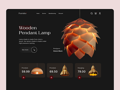 E-commerce - Pendant Lamp Header Design app design e commerce graphic design lamp ui uiux ux