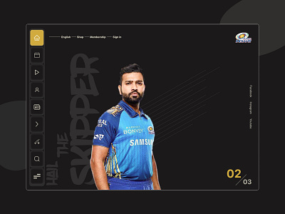 Mumbai Indians Website Redesign Concept - IPL Cricket Champions black concept createwithflow cricket design figma home page ipl landing page mumbai indians redesign sports ui website