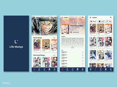 Life Manga Mobile App app design manga mobile ui