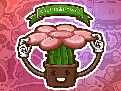 cactus&flower illustration