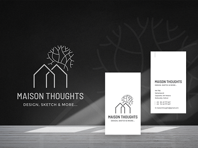 Maison Thoughts branding flat icon illustration logo vector