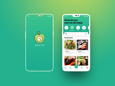 Nutrition app design flat illustration logo minimal typography ui ux