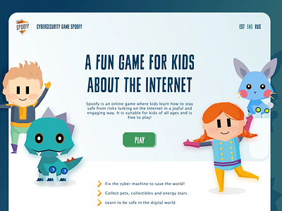 Kids' Game Landing Page children kids playful ui design web design website