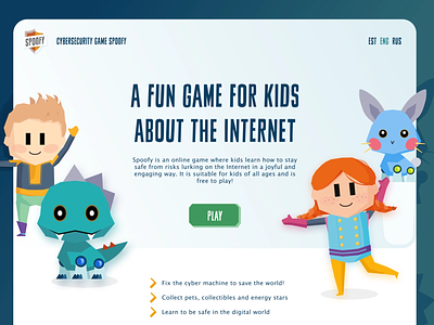 Kids' Game Landing Page