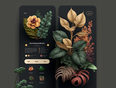 App Design / Desert Plants ai app app design illustration mobile nature plants ui design wiki