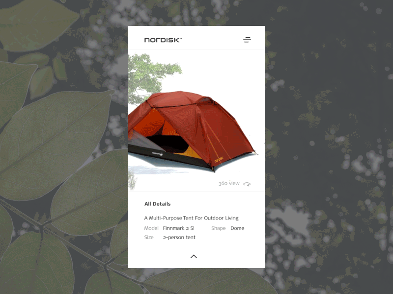 Nordisk Product Page adventure cinemagraph mobile mobile animation nature product page
