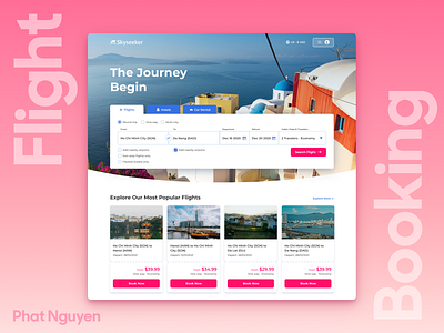 (UI Challenge) Home Page - Flight Booking booking design dribbble phatnguyen ui ui challenge