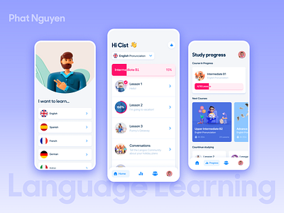 UI Practice - Language Learning App