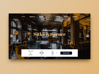 Sitka&Spruce header website booking header phatnguyen restaurant web design