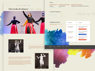 Performing Arts mockup museum performing arts ui ux visual design watercolours website