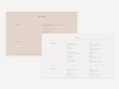 Menu Layouts