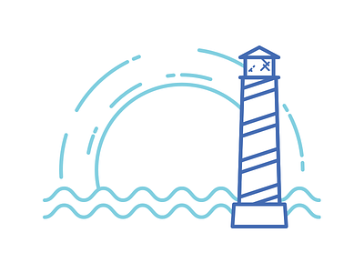 Lighthouse beach icon illustration lighthouse sea spot