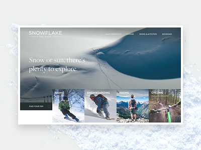 Prototyping navigation elements holiday hospitality ski snow ux web winter