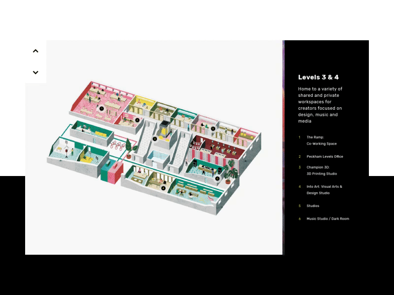 Peckham Levels venue map map motion process ui user experience venue web