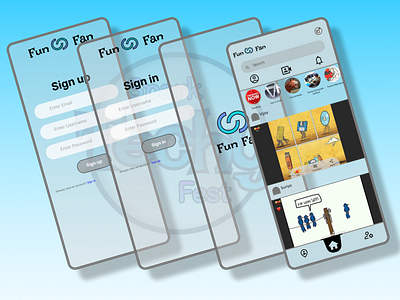 Fun Fan is a Social media app design