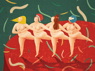 Four Big Swans dance girl illustrator