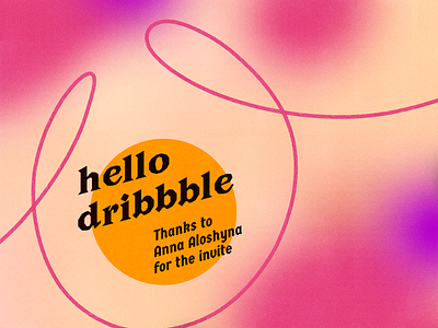 Hello 👋 Dribbble abstract debut debut shot first first shot hand drawn hello dribbble illustration line photoshop pink typography