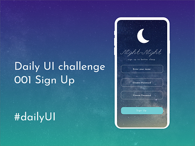 Sleep App Sign Up Page app design branding dailyui design ui ui design user experience ux ux ui uxdesign