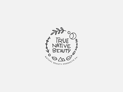True Native Beauty - logo concept beauty clean cosmetics hand drawn logo logo design natural natural cosmetics nature pure
