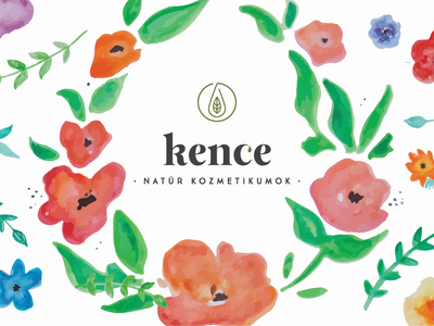 Nature cosmetics branding floral flower hand drawn natural nature cosmetics painted