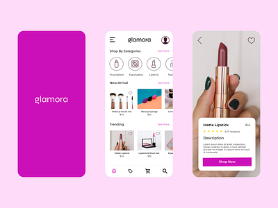 Glamora - beauty app ui beauty beauty and cosmetic beauty app ui beauty app ui design beauty templates beauty ui templates branding cosmetic cosmetic app cosmetic app ui design cosmetic ui templates cosmetics design e commerce template e commerce ui templates ecommerce ecommerce ui ui ux