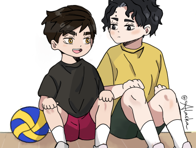 Miya Atsumu and Sakusa Kiyoomi from Haikyuu animation anime app atsumu design fanart haikyuu illustration krita raster art