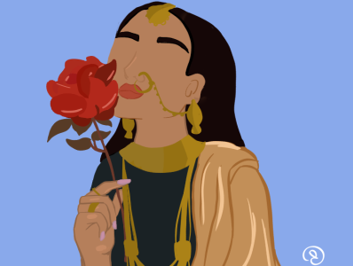 Rose and Gold app design illustration krita raster art