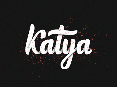 Katya black calligraphy design designer dribbble grundge lettering logo logotype red каллиграфия леттеринг