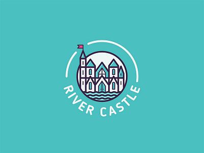 River Castle castle illustration logo logotype river