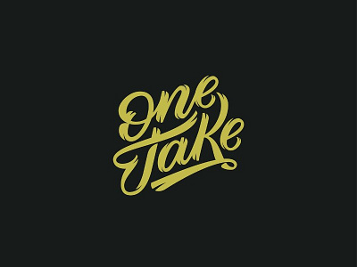 Lettering "One Take" calligraphy design lettering logo logotype