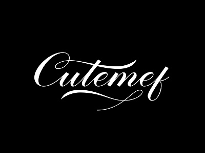 Lettering "Cutemef" calligraphy design lettering logo logotype каллиграфия леттеринг логотип