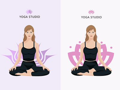 Poster for yoga studio graphic design logo woman in lotas position