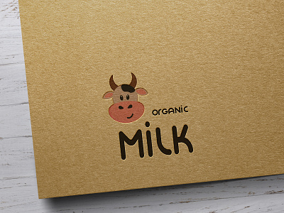 Organic Milk Logo animal cow design farm fresh logo logotipe milk organic