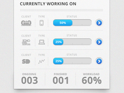 'Currently Working On' visualization data visualization infographic stats widget