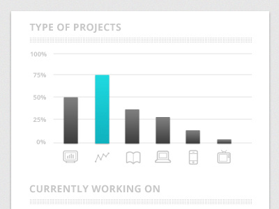 Type of projects infographic stats widget