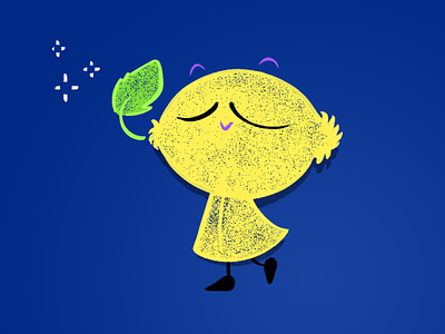 Lemon guy character design happy kids lemon yellow
