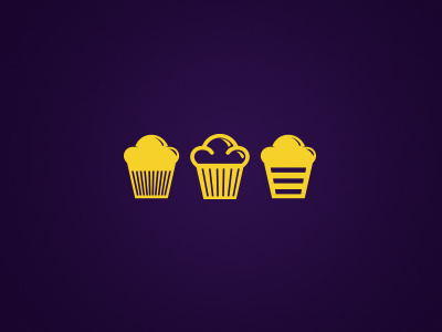 Cupcake Icons cupcake icon purple yellow