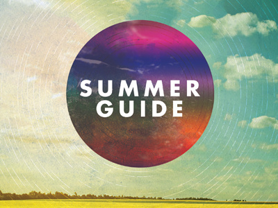 Summer Guide brochure circle distressed multicolour photography sky