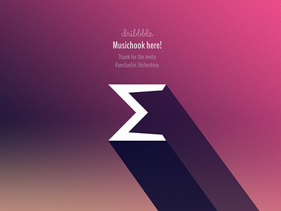 Hello Dribbble! debut first shot gradient musichook personal logo