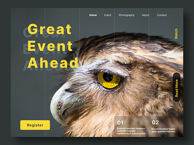 Photography event Website landing page