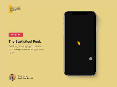 The Statistical Peek | 52 Weeks of Interaction Design 52weeksofinteractiondesign admin admin panel animation app bar chart budget charts dark dark mode dashboard expenses graphs interaction ios management mobile stats ux visualization