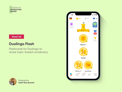 Duolingo Flash | 52 Weeks of Interaction Design 52weeksofinteractiondesign course duolingo interaction interactiondesign ios language learn mobile product ui uiux