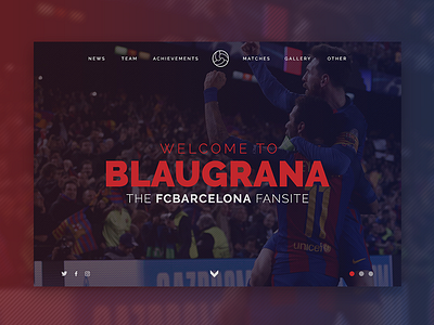 Blaugrana Landing Page - FC Barcelona barcelona daily design football landing landing page messi ui ux website
