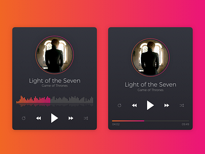 Music Player Widget UI codepen dark gradient music music player player ui ux widget