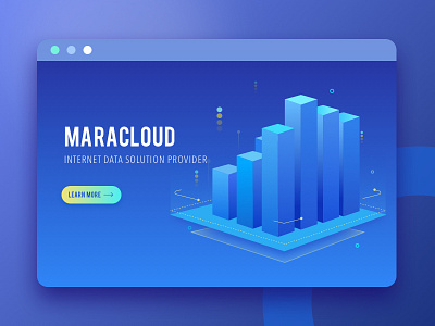 Maracloud2 blue cloud cube data illustration technology ui ux web