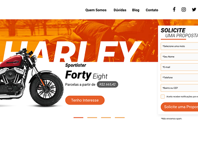 Simulate quotation - Harley Davidson design interface ui