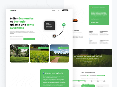 Lumanche. - Leasing concept for robotic mower design grass green homepage landing page lawn lawn mower lawn mowing mower nature robot robotic robotic mower ui web design website