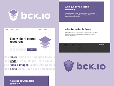 Bucket - sharing ressources landing page